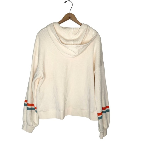 Madewell | MWL Airyterry Hoodie Sweatshirt: Stripe-Sleeve Edition Size Large - Picture 3 of 11